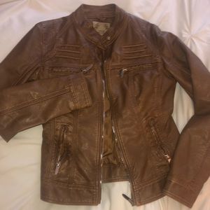 Tan leather jacket